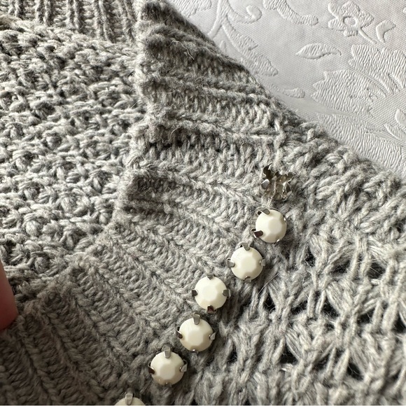 Grey Rhinestone Embellished Sweater - Picture 4 of 5